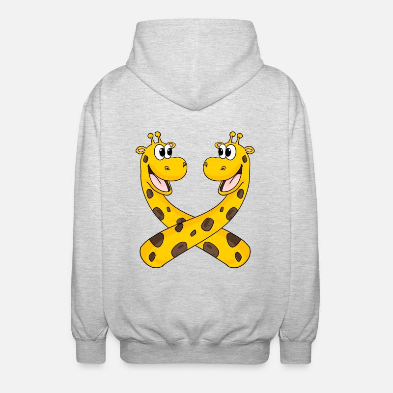 Giraffen Giraffe - Unisex Kapuzenjacke - Hellgrau meliert