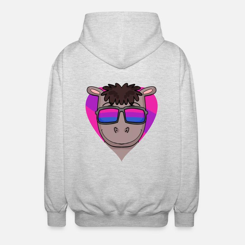 Bisexuell Pferd Geschenk - Unisex Kapuzenjacke - Hellgrau meliert