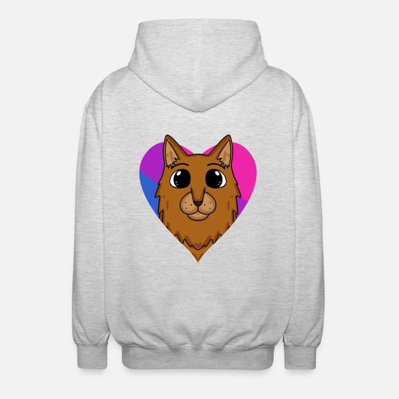 Bisexuell Somali Katze Geschenk - Unisex Kapuzenjacke - Hellgrau meliert