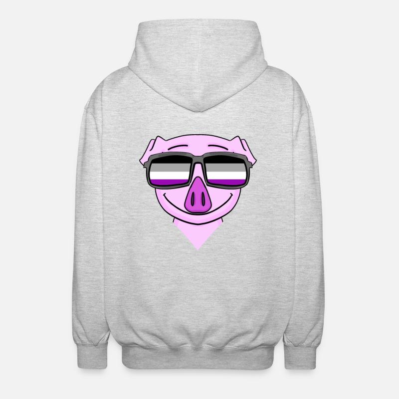 Asexual Lgbt Pig Asexualité - Veste à capuche unisexe - gris clair chiné