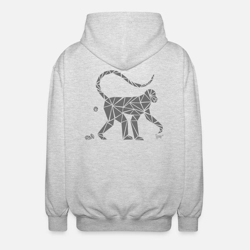 Bronko55 No.78 – Singe - Veste à capuche unisexe - gris clair chiné