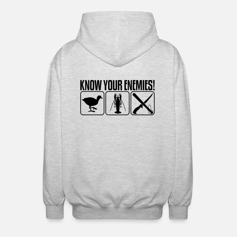 KNOW YOUR ENEMIES - Unisex Kapuzenjacke - Hellgrau meliert