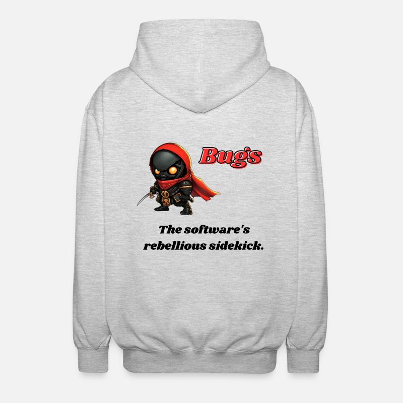 Bugs - The software's rebellious sidekick. - Unisex Kapuzenjacke - Hellgrau meliert