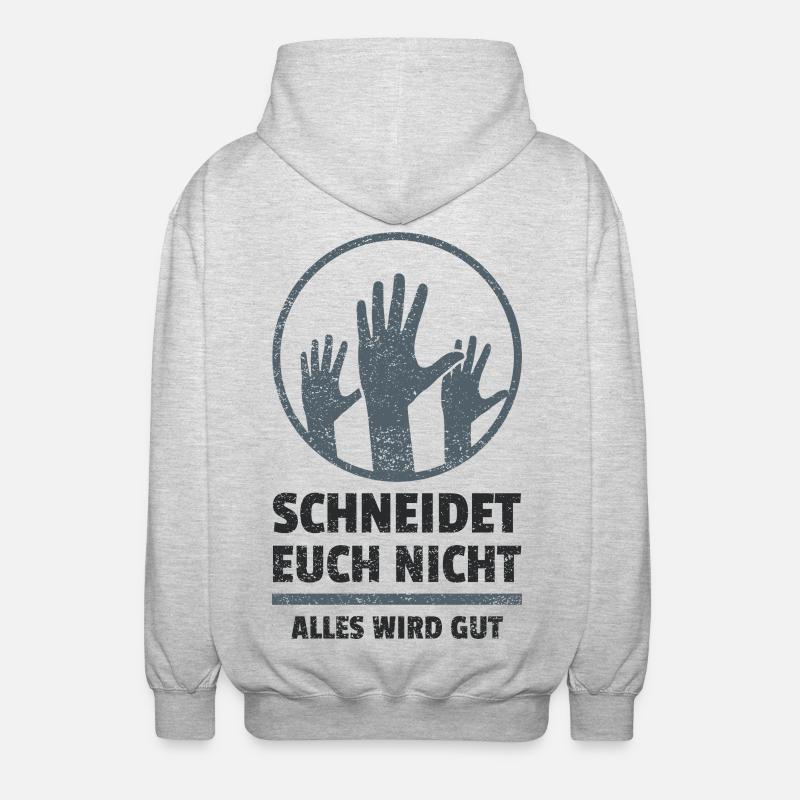 logo schneidet euch nicht - Unisex Kapuzenjacke - Hellgrau meliert