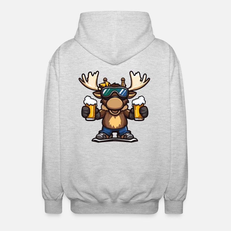 Moose après-ski beer - Unisex Hooded Jacket - light heather grey