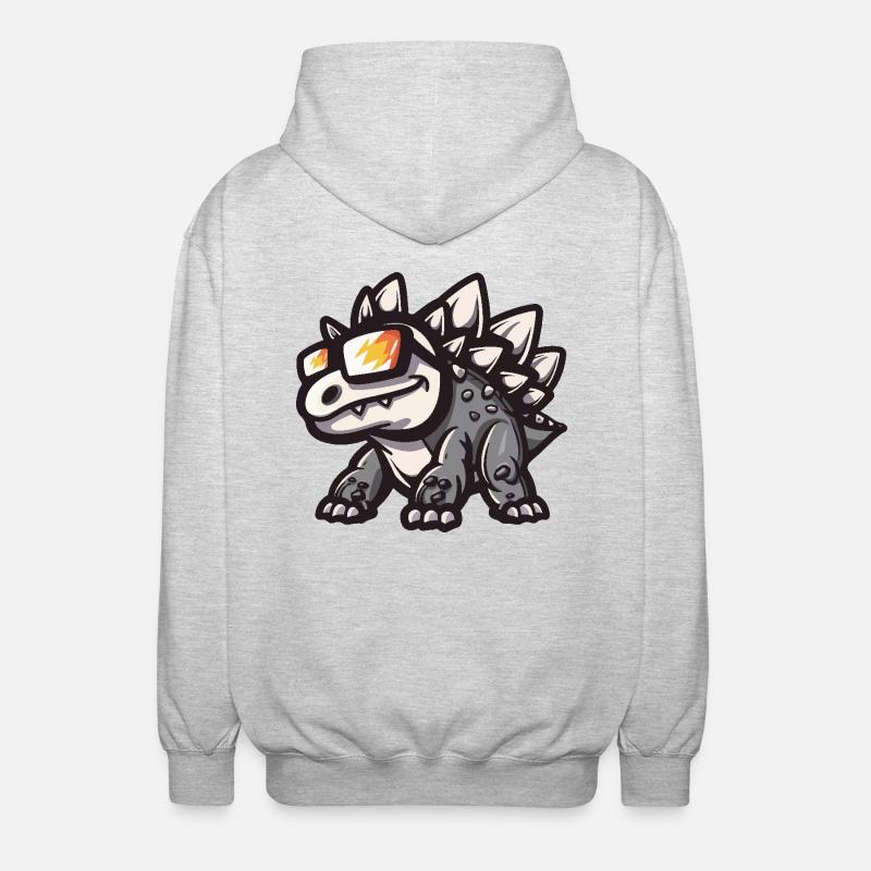 Dinosaurier stegosaurus Cool Comic - Unisex Kapuzenjacke - Hellgrau meliert