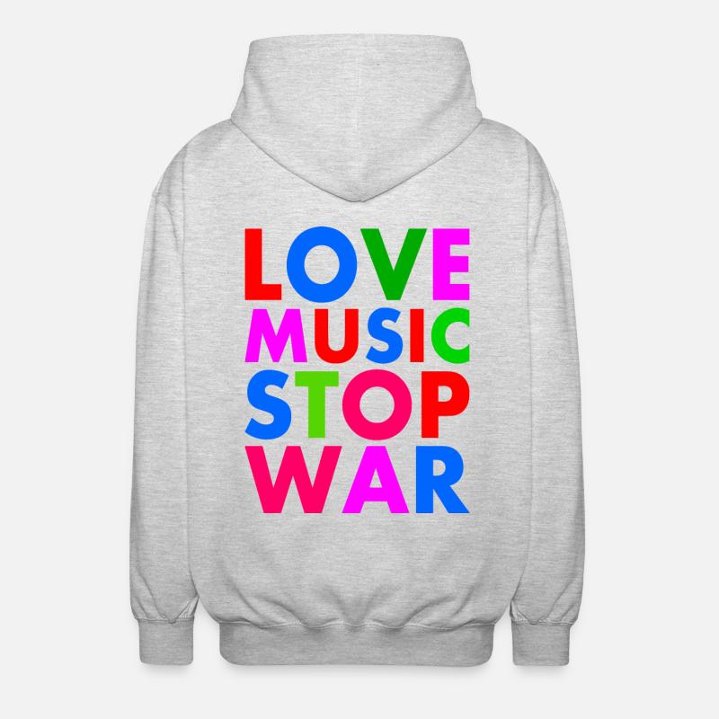 Stop war - Unisex Kapuzenjacke - Hellgrau meliert