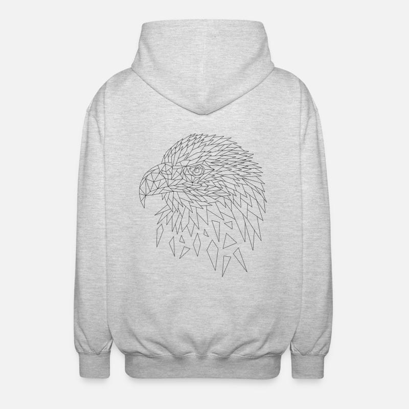 Seeadler Adler Polygone - Unisex Kapuzenjacke - Hellgrau meliert