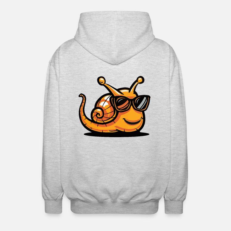 Schnecke Cool Comic - Unisex Kapuzenjacke - Hellgrau meliert