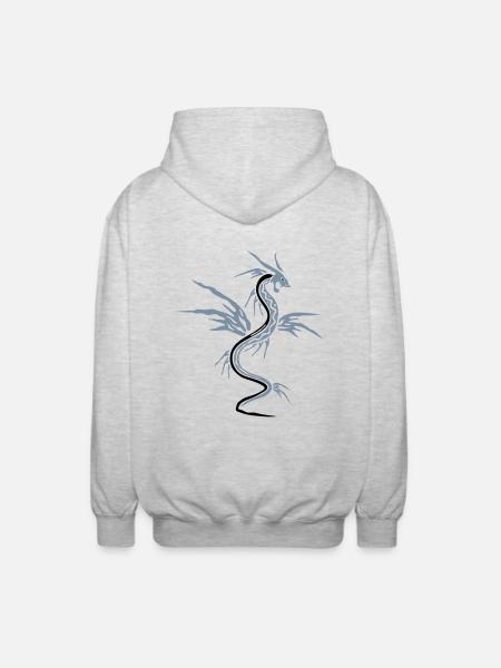 Dragon (3c) - Unisex Hooded Jacket - light heather grey