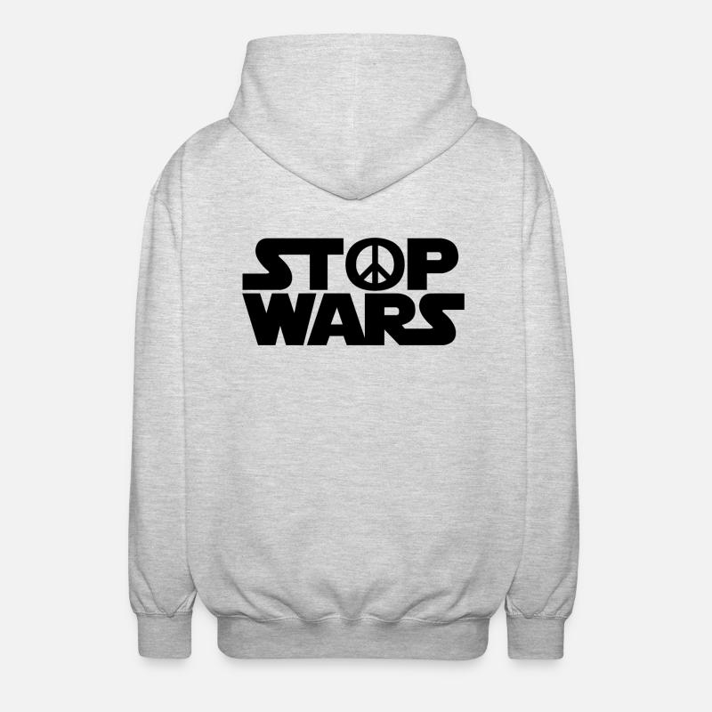 Stop Wars - Unisex Kapuzenjacke - Hellgrau meliert