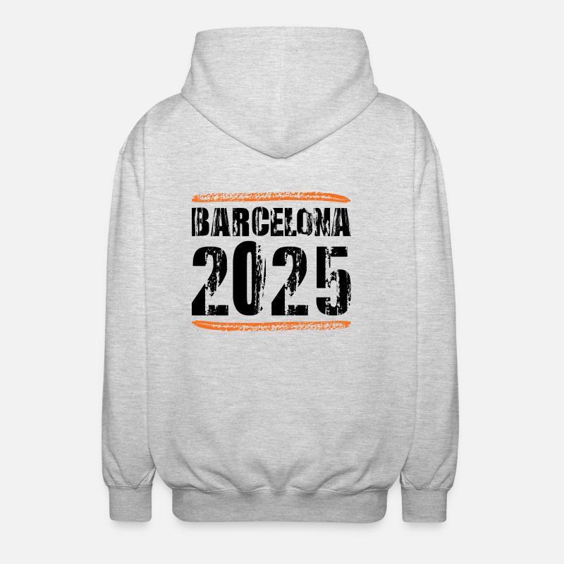Barcelone 2025 Dicton - Veste à capuche unisexe - gris clair chiné