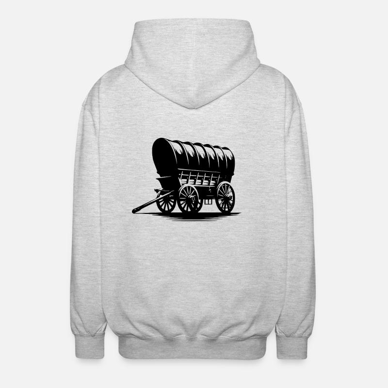 Chariot couvert de calèche - Veste à capuche unisexe - gris clair chiné