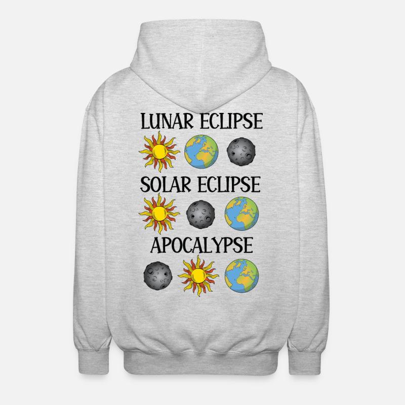 Éclipse lunaire Éclipse solaire Apocalypse - Veste à capuche unisexe - gris clair chiné