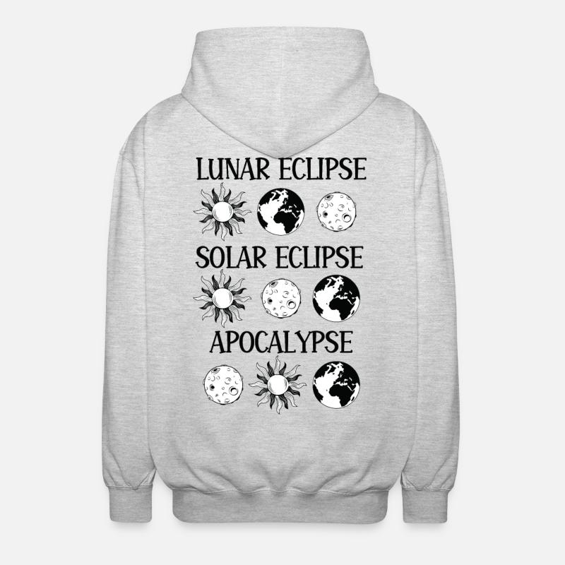 Lunar Eclipse Solar Eclipse Apocalypse - Unisex Hooded Jacket - light heather grey