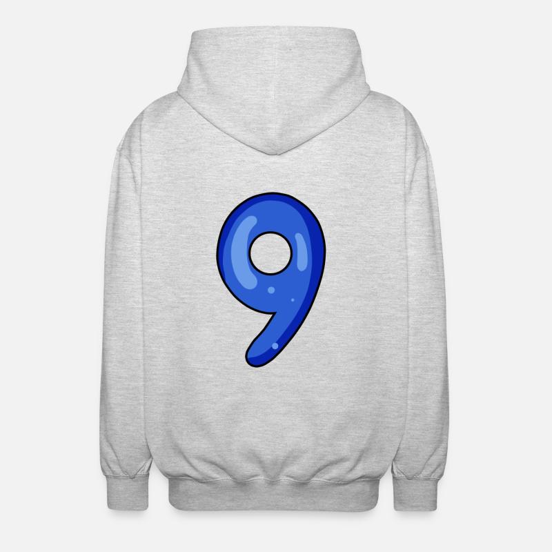 9 - Unisex Kapuzenjacke - Hellgrau meliert
