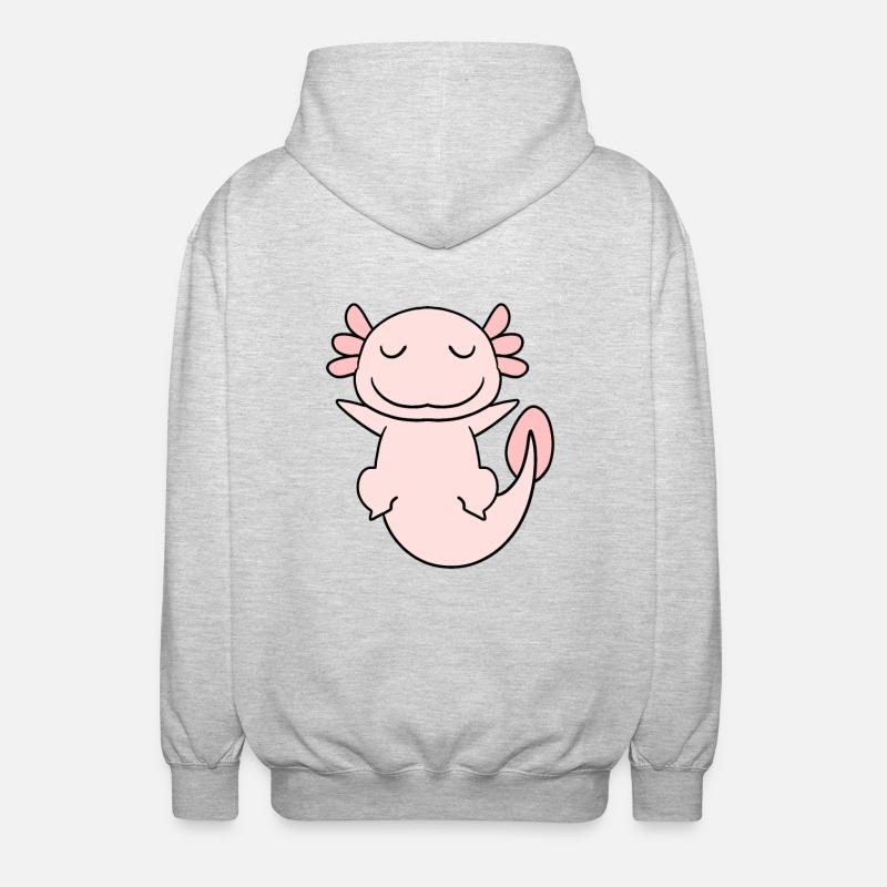 Axolotl Rose Doux - Veste à capuche unisexe - gris clair chiné