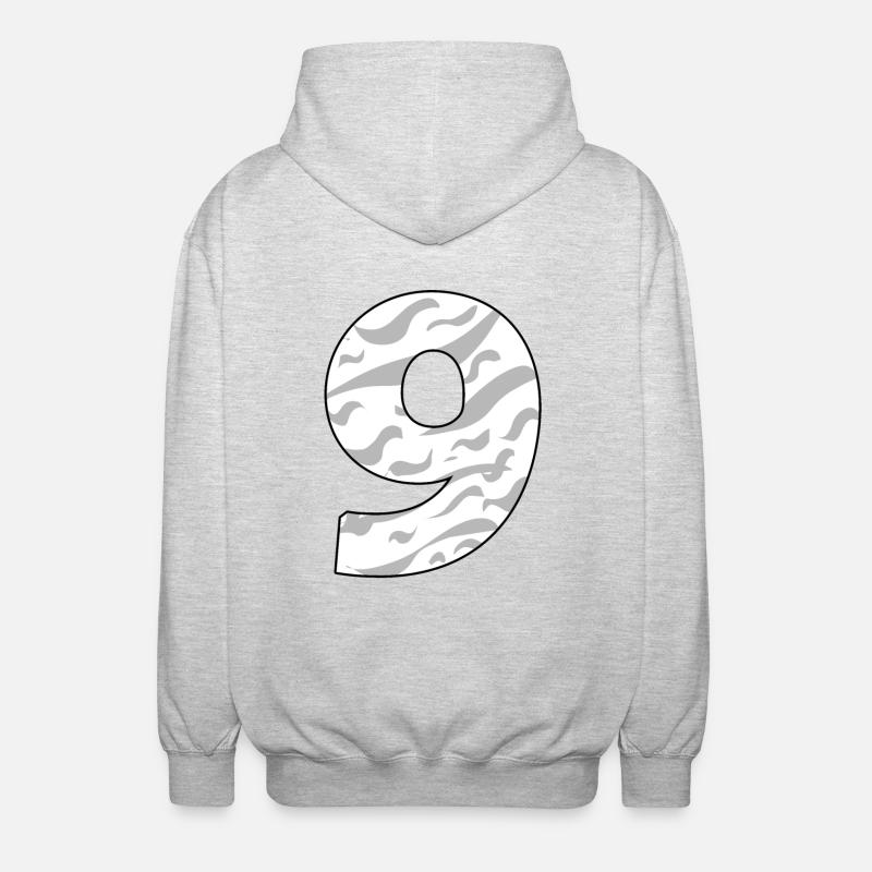 NEUN - 9 - Unisex Kapuzenjacke - Hellgrau meliert