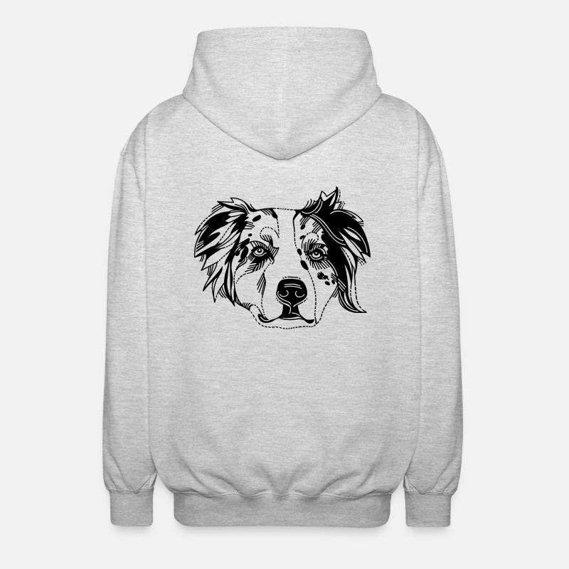 Australian Shepherd - Unisex Hooded Jacket - light heather grey