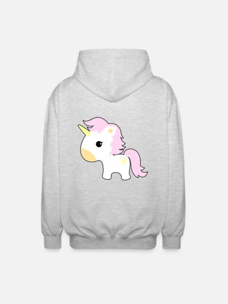 Einhorn - Unisex Kapuzenjacke - Hellgrau meliert