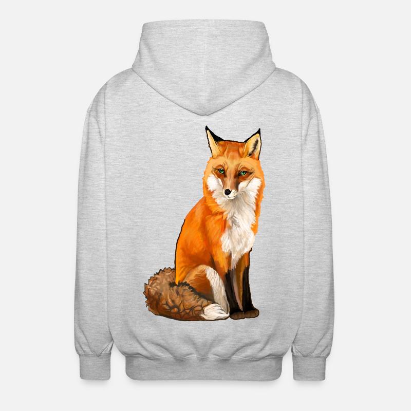 Fuchs - Unisex Kapuzenjacke - Hellgrau meliert