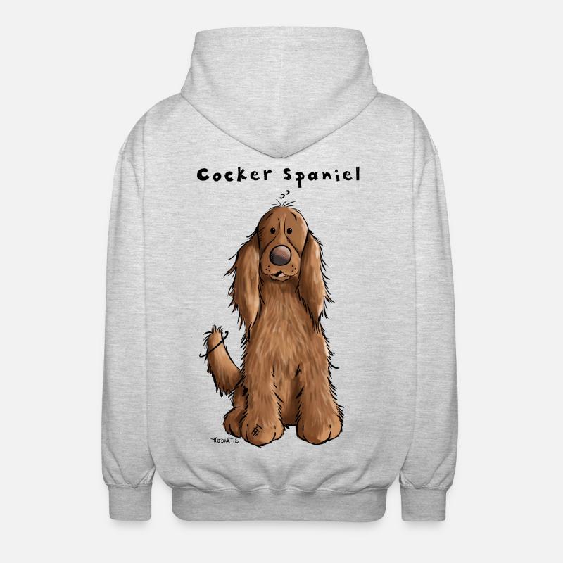 Drôle Cocker Spaniel - Veste à capuche unisexe - gris clair chiné