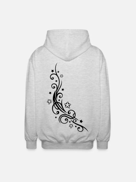 Ornement de tatouage tribal avec des étoiles. - Veste à capuche unisexe - gris clair chiné
