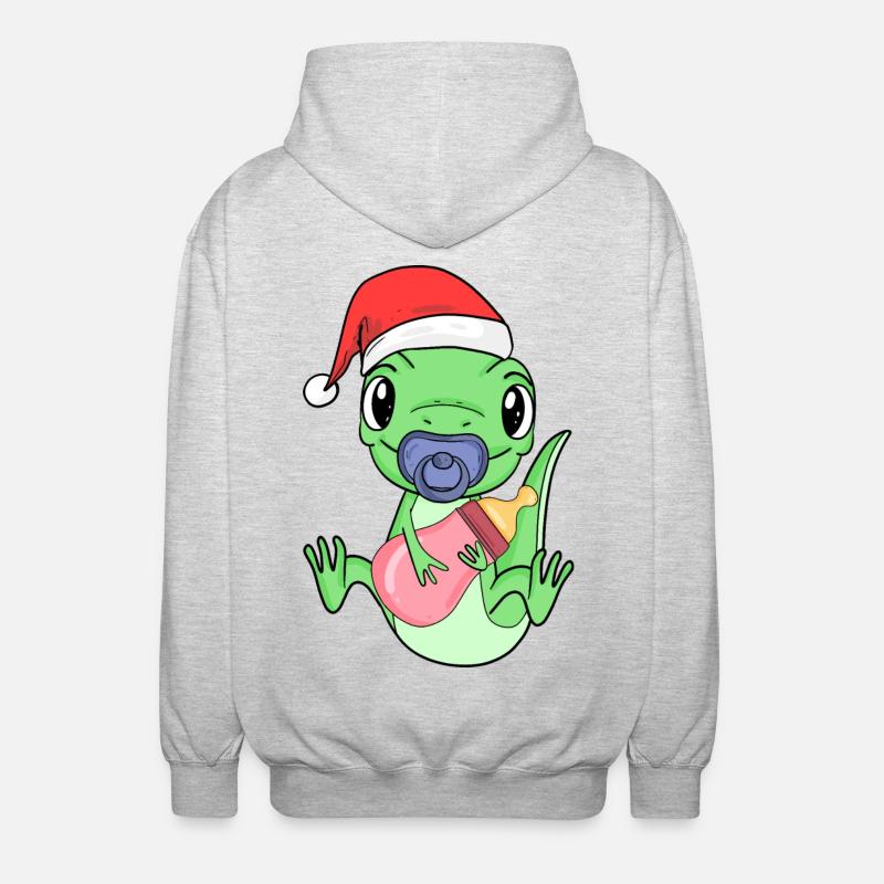 Lézard Bébé Noël - Veste à capuche unisexe - gris clair chiné