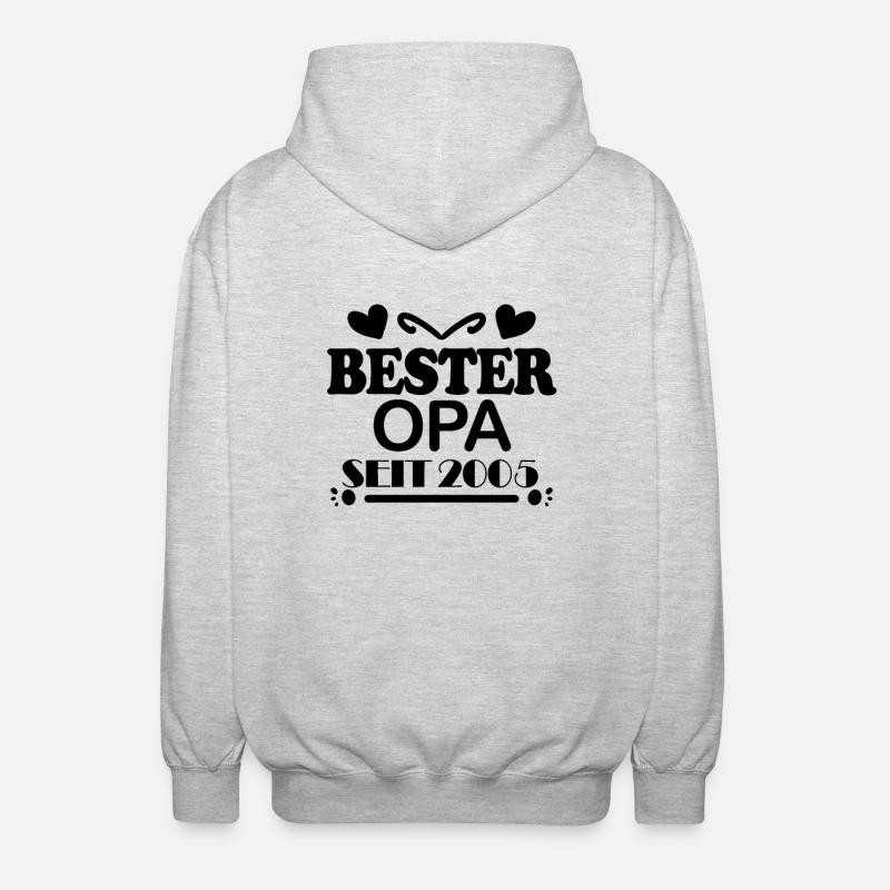 Bester Opa seit 2005 - Unisex Kapuzenjacke - Hellgrau meliert