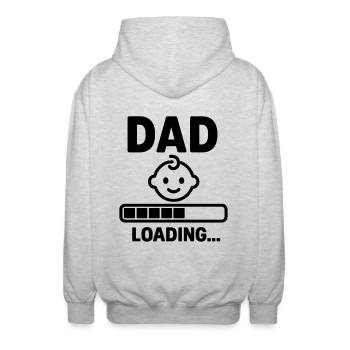 Papa wird bald – Geschenk zur Schwangerschaft - Unisex Kapuzenjacke - Hellgrau meliert - Hinten - AI Model Male 185 light (185cm)