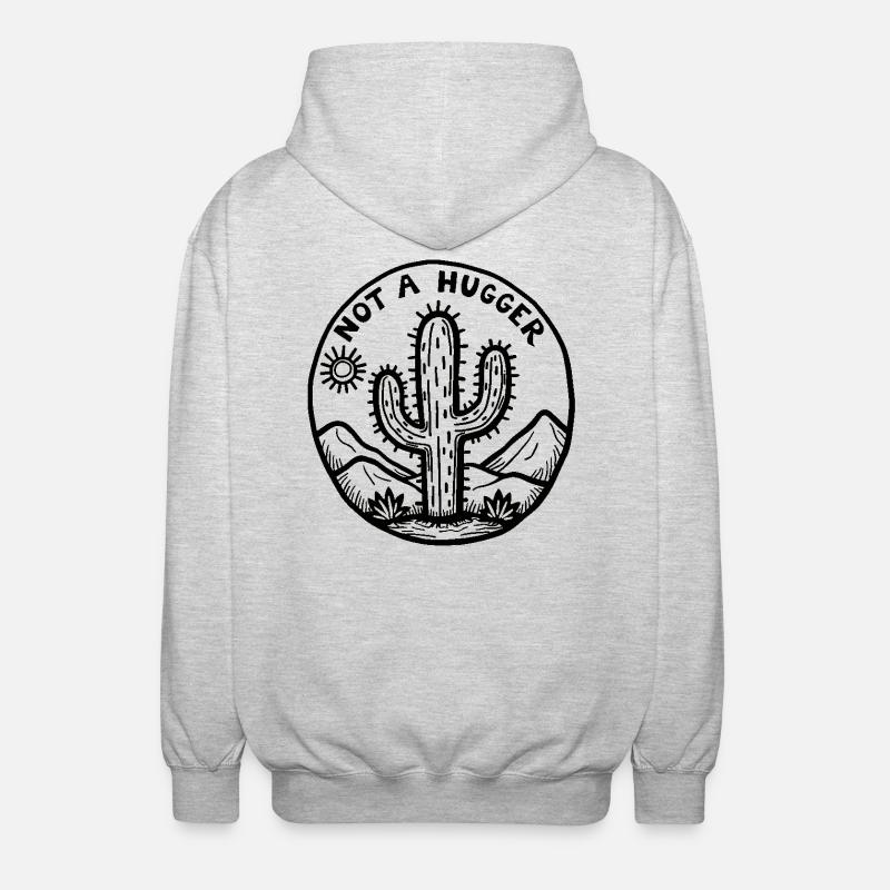 Kaktus - Not a hugger - Unisex Kapuzenjacke - Hellgrau meliert
