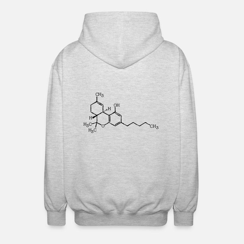 THC molecular formula - Unisex Hooded Jacket - light heather grey