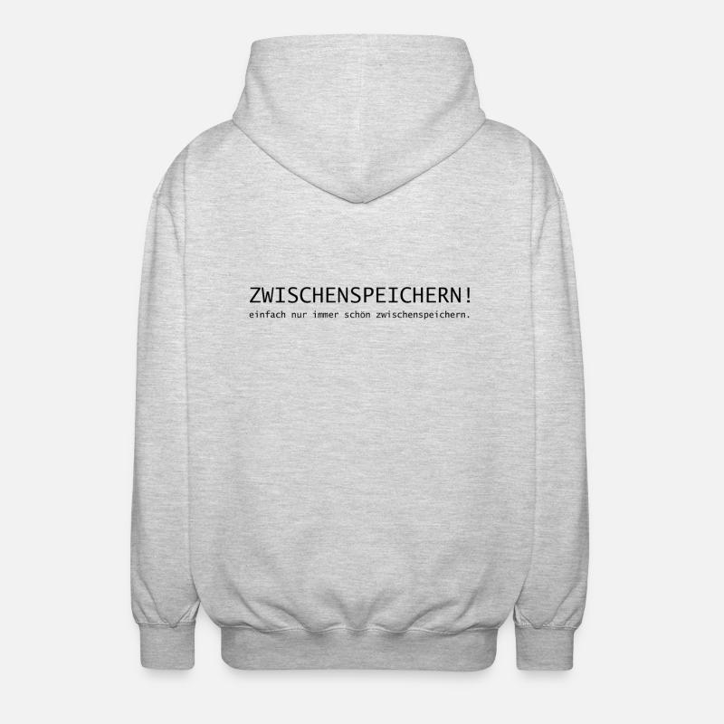 Zwischenspeichern! einfach immer schön speichern. - Unisex Kapuzenjacke - Hellgrau meliert
