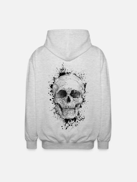 Crâne - Veste à capuche unisexe - gris clair chiné