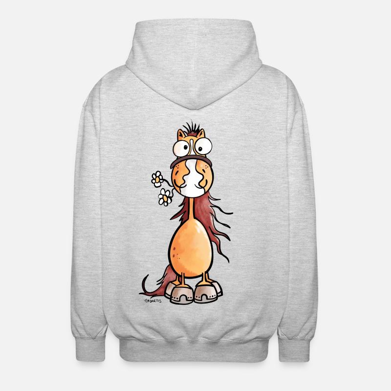 Da steht ein Pferdchen - Unisex Kapuzenjacke - Hellgrau meliert