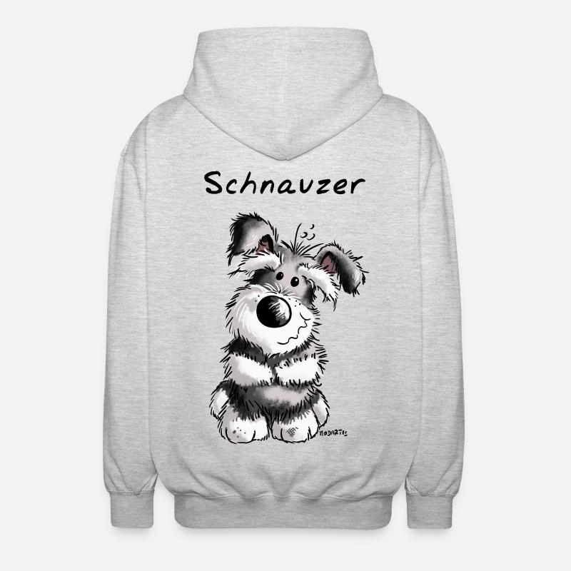 Bonne Schnauzer - Chien - chiot - cadeau - Veste à capuche unisexe - gris clair chiné