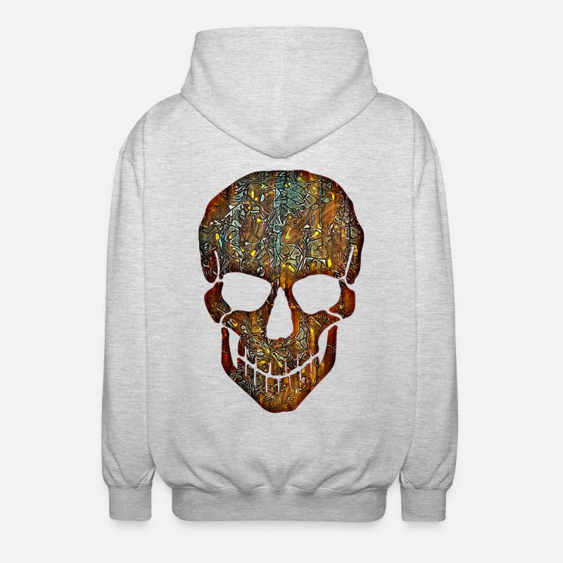 Flower Skull - Veste à capuche unisexe - gris clair chiné