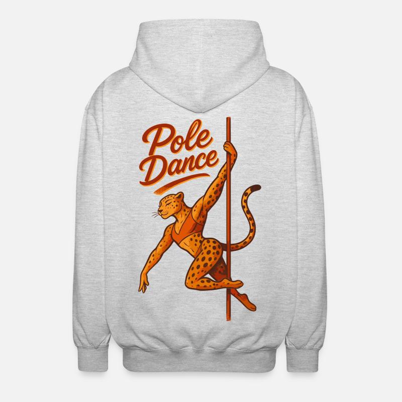 Pole Dance Leopardin Poledancerin Geschenk - Unisex Kapuzenjacke - Hellgrau meliert