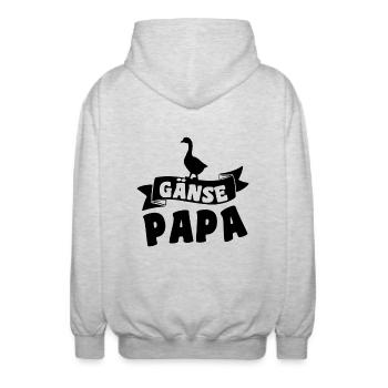 Gänse Papa - Unisex Kapuzenjacke - Hellgrau meliert - Hinten - AI Model Male 185 light (185cm)
