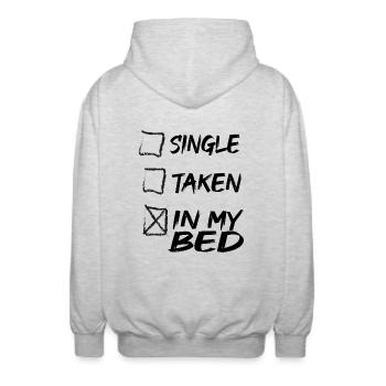 In my bed - Unisex Hooded Jacket - light heather grey - Back - AI Model Male 185 light (185cm)