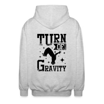 Parkour backflip - Unisex Hooded Jacket - light heather grey - Back - AI Model Male 185 light (185cm)