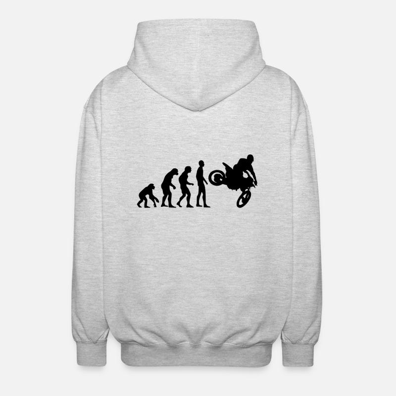 Human Evolution Motocross - Unisex Hooded Jacket - light heather grey