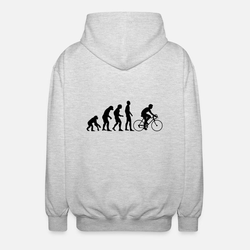 Human Evolution Rennrad - Unisex Kapuzenjacke - Hellgrau meliert