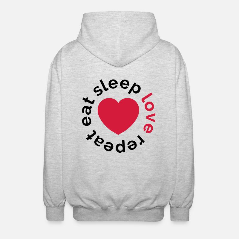 manger sommeil amour répéter - Veste à capuche unisexe - gris clair chiné