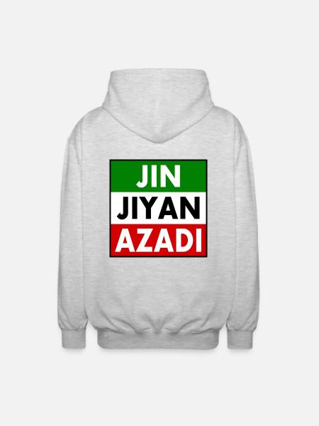 jin jiyan azadi - Unisex Hooded Jacket - light heather grey