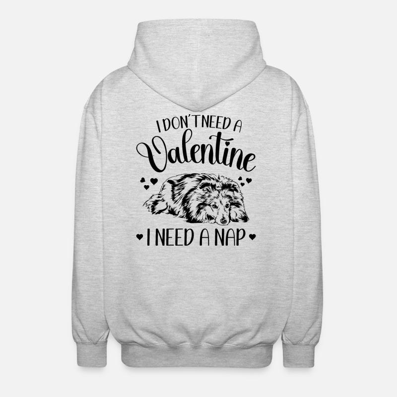 Sheltie Saint-Valentin chiens chien Wilsigns - Veste à capuche unisexe - gris clair chiné