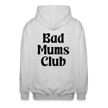 Bad Mums Club - Unisex Hooded Jacket - light heather grey - Back - AI Model Male 185 light (185cm)
