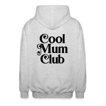 Cool Mum Club - Unisex Hooded Jacket - light heather grey - Back - AI Model Male 185 light (185cm)
