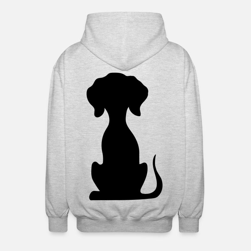 chien - Veste à capuche unisexe - gris clair chiné