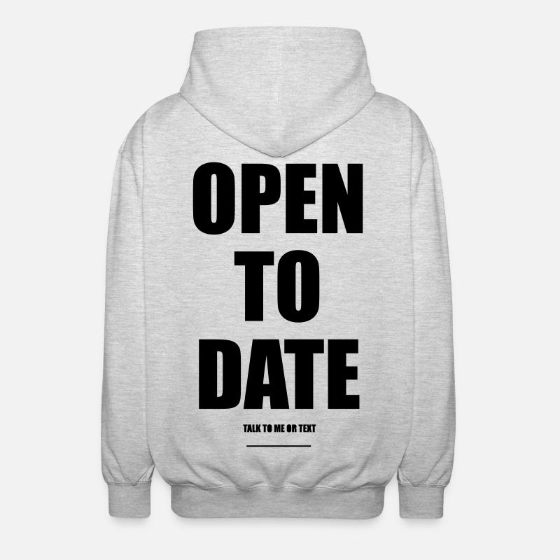 Open To Date – Wear Words - Unisex Kapuzenjacke - Hellgrau meliert
